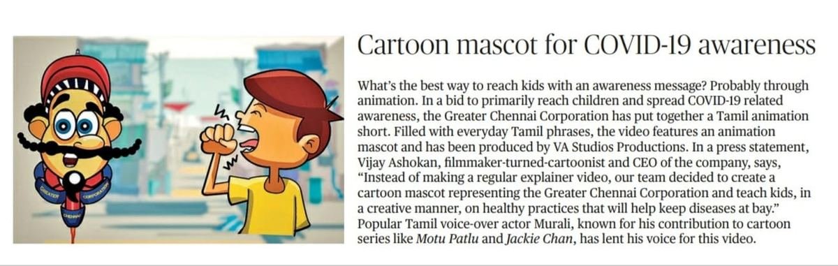 Press feature on VA cartoon mascot for COVID-19 awareness